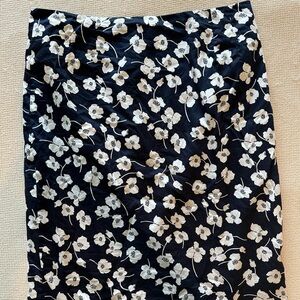 Vintage Ralph Lauren White Ruched Pencil Midi Skirt